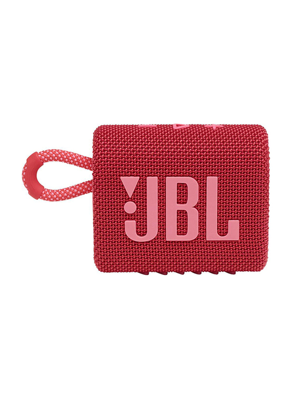 JBL Go 3 Portable Waterproof Speaker, Red