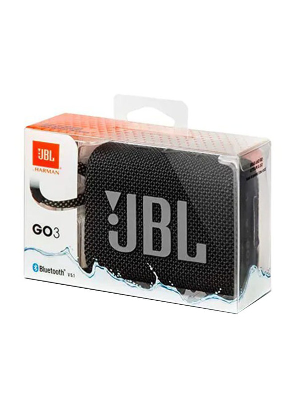 Jbl Go3 Portable Bluetooth Speaker, Black