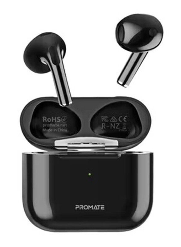 

Promate Wireless / Bluetooth In-Ear Earbuds with Touch Control and Wireless Charging Case, Black