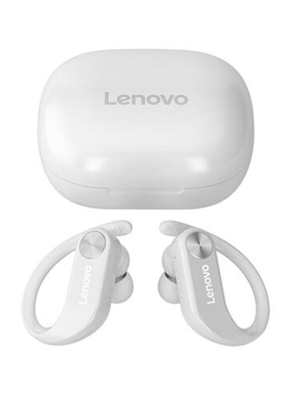 

Lenovo LP7 Wireless In-Ear Noise Cancelling Earbuds with Ear-Hook and 13mm Speaker Unit LED, White