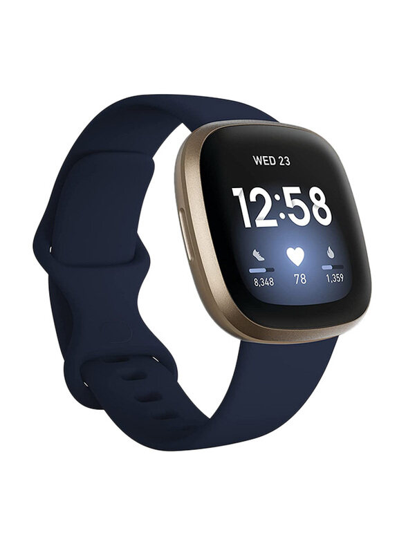 

Fitbit Versa 3 42mm Smartwatch With GPS, Midnight/Soft Gold