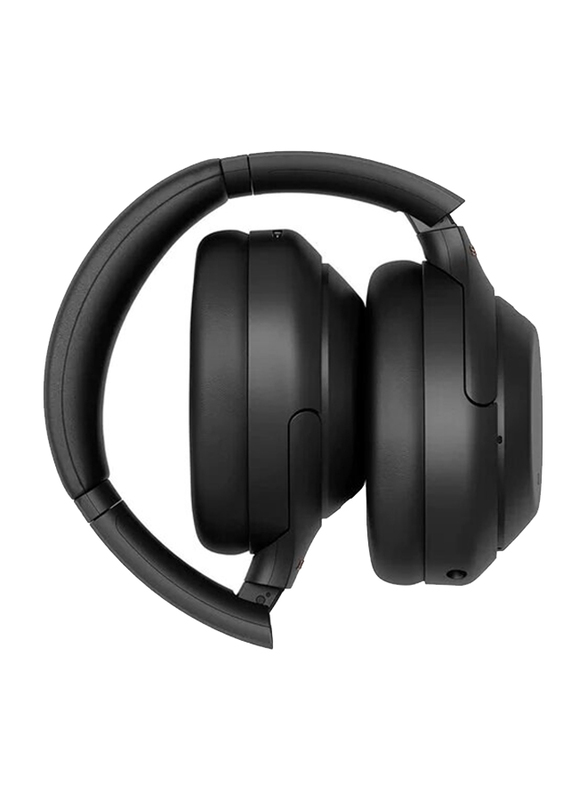 سماعات اذن سوني لاسلكية بلوتوث بتصميم على الاذن وخاصية الغاء الضوضاء مع مايكروفون, WH-1000XM4, أسود
