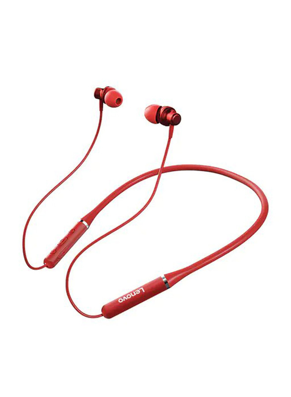 سماعات اذن لينوفو HE05 برو لاسلكية بلوتوث بتصميم داخل الاذن وخاصية الغاء الضوضاء مع مايكروفون, أحمر