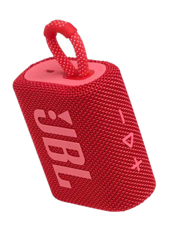JBL Go3 Portable Bluetooth Speaker, Red