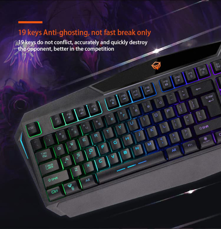 Meetion C510 Gaming Backlit Keyboard and Mouse Combo Set, Black