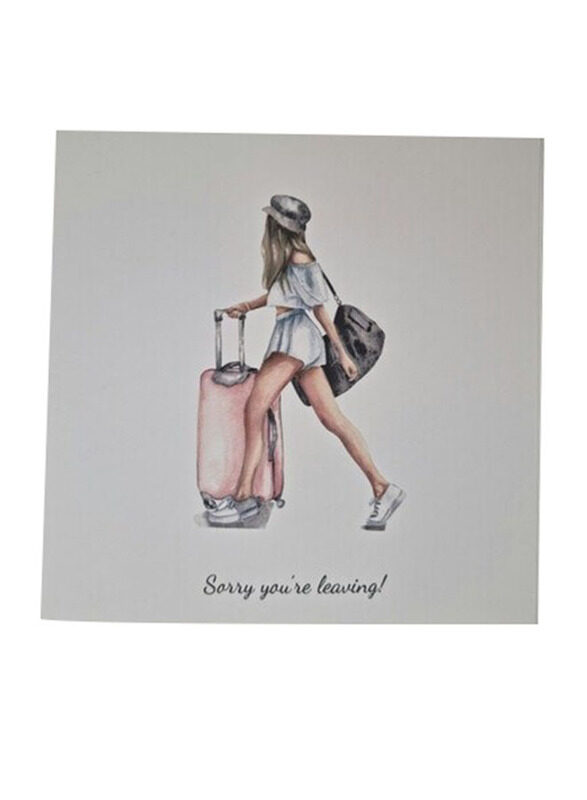 

Generic Sorry You're Leaving Girl with Suitcase Greeting Card, Multicolour