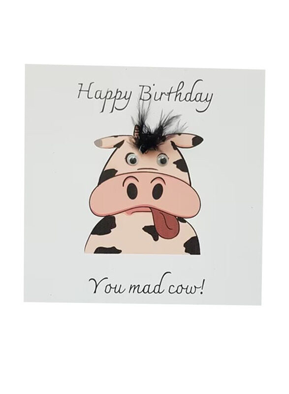 

Generic Mad Cow Happy Birthday Greeting Card, Multicolour
