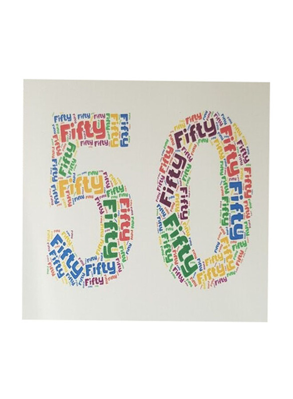 50th Birthday Greeting Card, Multicolour