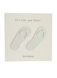Flippin' Flip Flop Birthday Greeting Card, White