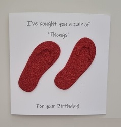 Red Thong Flip flop card