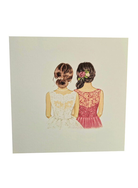 

Generic Bride and Bridesmaid in a Pink Dress Greeting Card, Multicolour