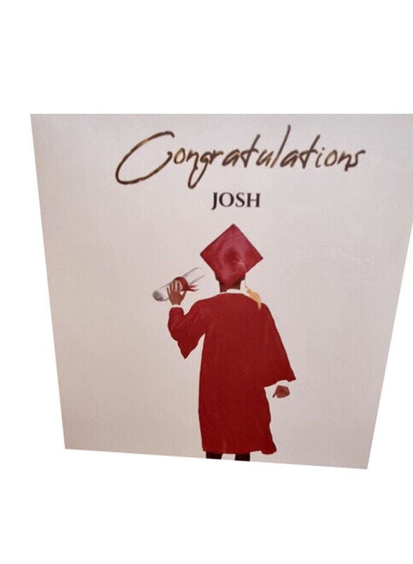 Boy Gown Graduation Greeting Card, Red/White