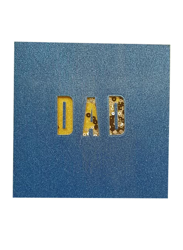 Dad Shaker Greeting Card, Blue/Gold