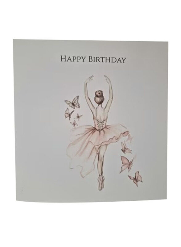 

Generic Single Ballerina with Butterflies Birthday Greeting Card, Multicolour