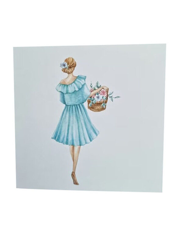 

Generic Pretty Lady In a dress With Flowers Greeting Card, Multicolour