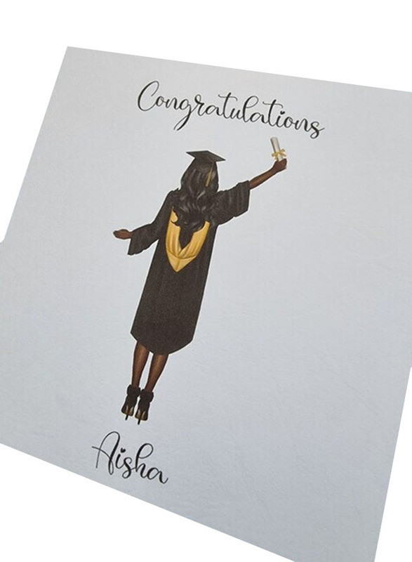 Graduation Gown Girl Greeting Card, Multicolour