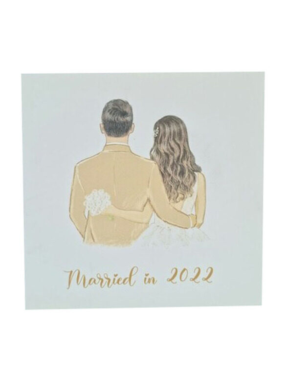 

Generic Bride and Groom Married 2022 Greeting Card, Multicolour