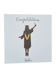 Graduation Gown Girl Greeting Card, Multicolour