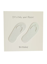 Flippin' Flip Flop Birthday Greeting Card, White