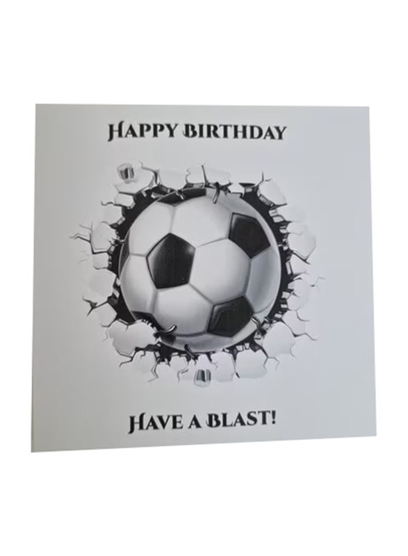 

Generic Football card Happy Birthday Greeting Card, Black/White