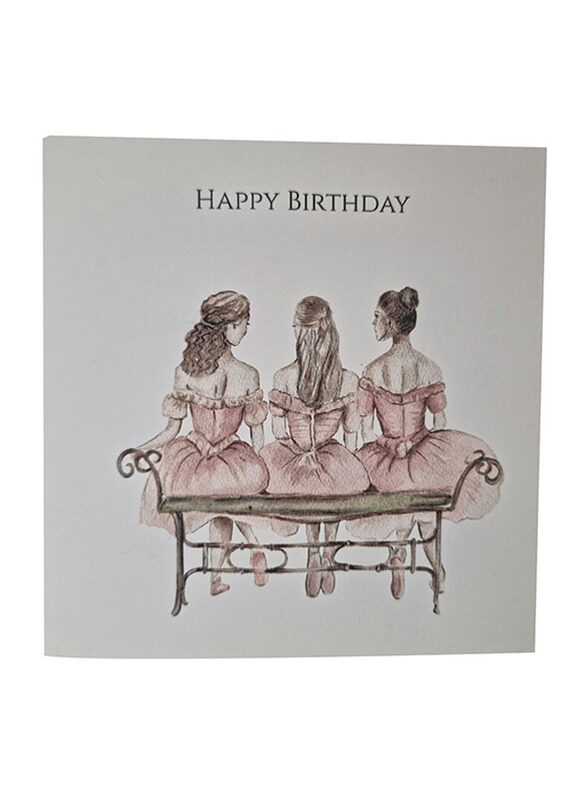 

Generic Three Ballerina Birthday Greeting Card, Multicolour