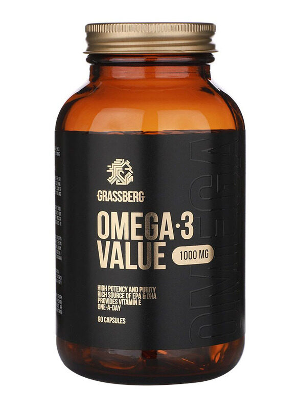 

Grassberg Omega 3 Value Supplement, 1000MG, 90 Softgels