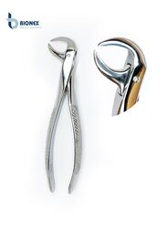 Bionex Medical Grade Cow horn Forceps for Lower Molar Extraction, Silver