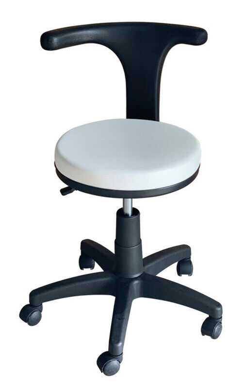 

Bionex Medical Doctor Stool with T-Shaped Backrest (White) Adjustable Swivel Chair for Clinics