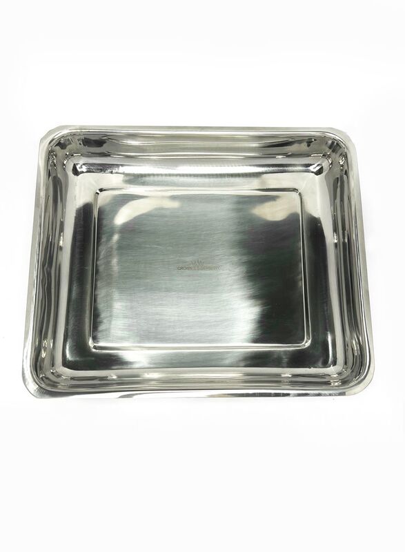 Crown Premium Stainless Steel Plate Tray, 3 Piece, Silver