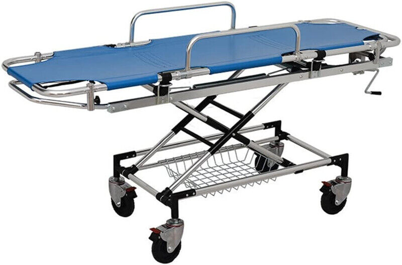 

bionex Folding Ambulance Stretcher Base Hospital Trolley Stretcher Adjustable Medical Hospital Stretcher Wheeled Aluminum Alloy Portable Stretcher for Campin