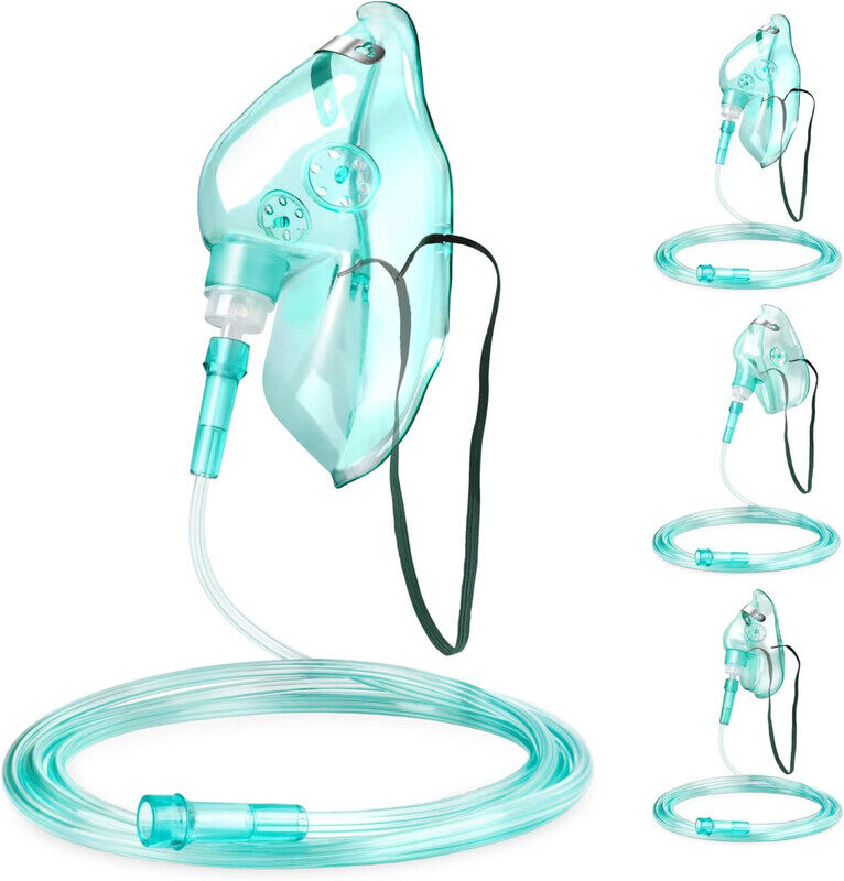 

bionex 3 Pack Oxygen Mask for Face Adult with 6x6 Tube & Adjustable Elastic Strap