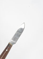 Crown 17.5cm Dental Laboratory Lab Wax Knife with Wood Handle, Brown/Silver