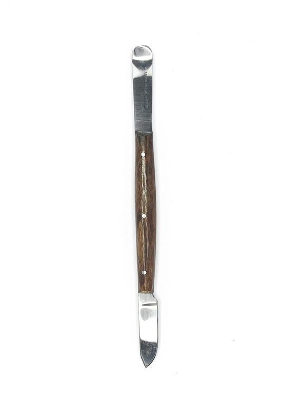 Crown 17.5cm Dental Laboratory Lab Wax Knife with Wood Handle, Brown/Silver