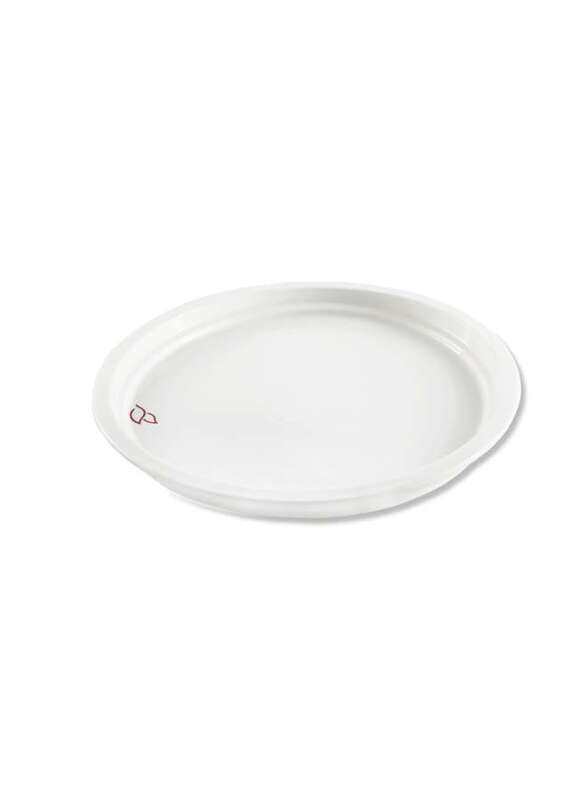 

Porceletta Ivory Porcelain Rim Stackable Plate with Logo 9
