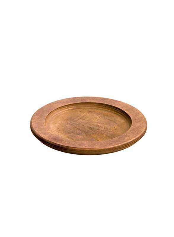 

Lodge Wooden Round Wood Underliner Walnut Stain 24 cm
