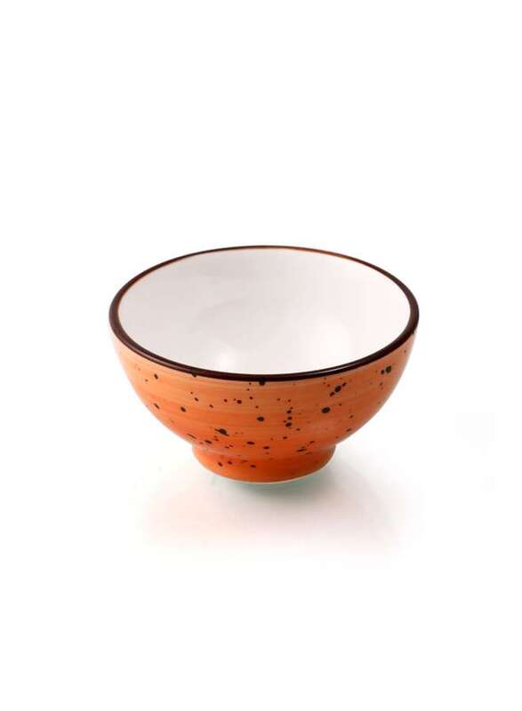 

Porceletta Orange Color Glazed Porcelain Small Footed Bowl 8 cm