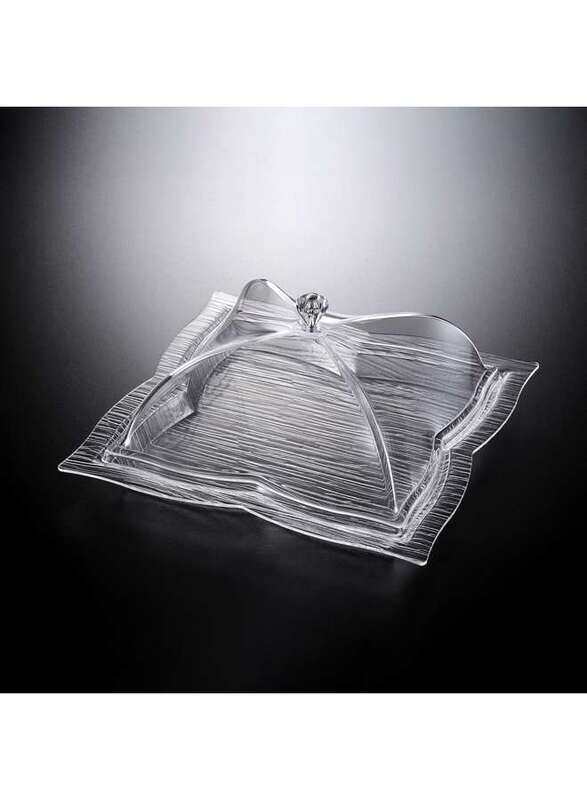 

Vague Acrylic Square Dessert Serving Set Clear 35 cm