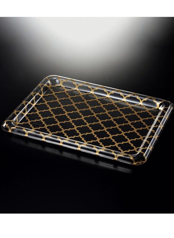 

Vague Acrylic Traditional Tray Clear with Gold 60 cm