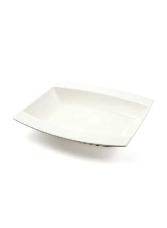 

Porceletta Ivory Porcelain Square Soup Plate Meena Design 9