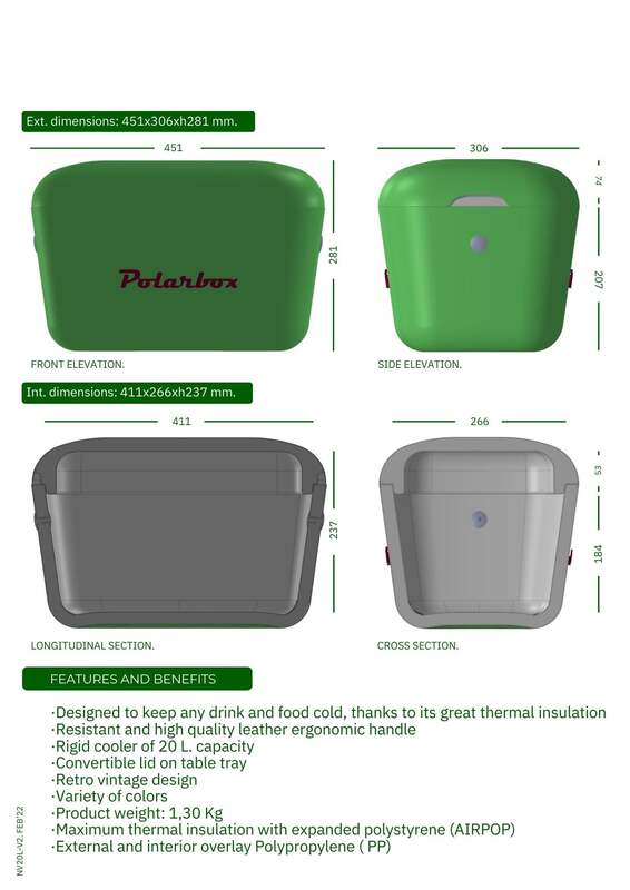 Polarbox 20 Liters Pop Cooler Box Nude - Cyan