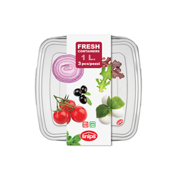 Snips 3 Pieces Fresh Square Container 1 Liter