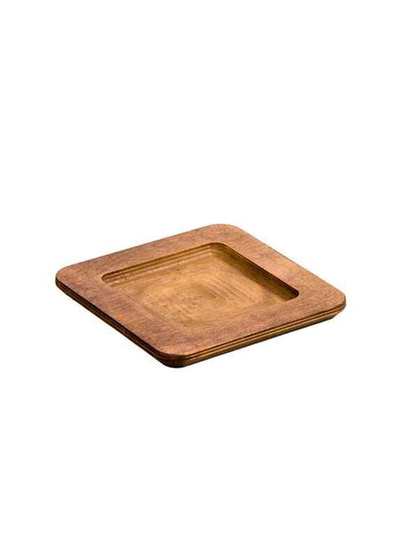 

Lodge Wooden Square Wood Underliner Walnut Stain 19 cm