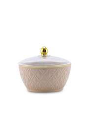 Rose Beige Dates Pot with Cover 14 cm x 7 cm RS-1717