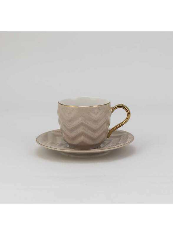 

Rose Porcelain Coffee Cup and Saucer Set White 80 ml 12 Pieces RS-2020