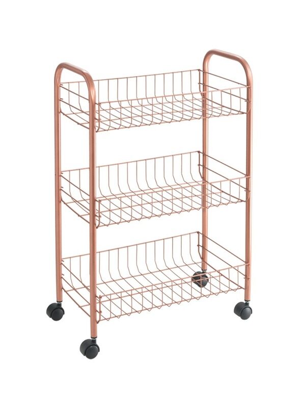 

Metaltex Steel 3 Tier Rolling Cart Lugano Copper