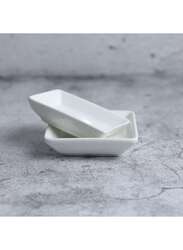 Porceletta Ivory Porcelain Rectangular Dish 3.5"