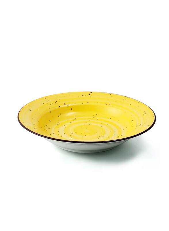 

Porceletta Yellow Color Glazed Porcelain Soup Plate 23 cm / 9
