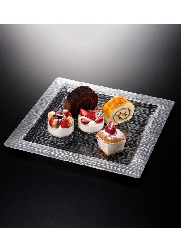

Vague Square Acrylic Serving Plate Bark Design 35 cm Taiwan