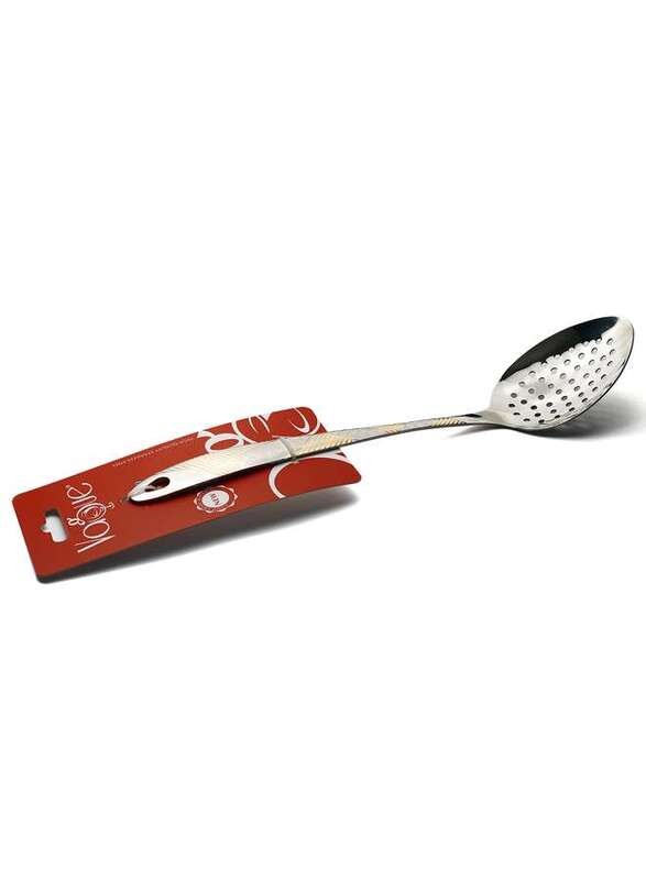 Vague Stainless Steel Serving Spoon with Hole 28 cm