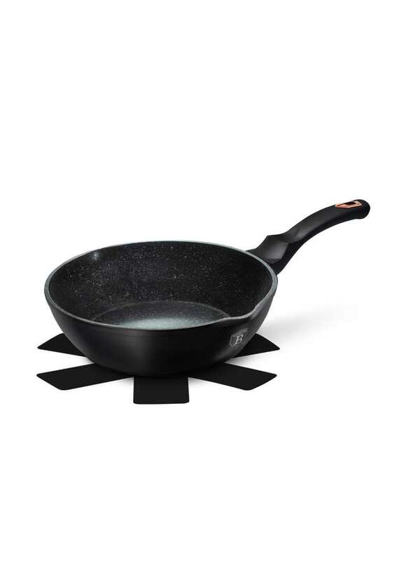Berlinger Haus Deep Frypan 24 cm with Two Mouth and Protector Black Rose Collection